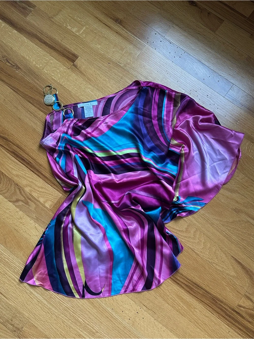 Charlotte Russe Silky Multicolor Striped Women’s Top